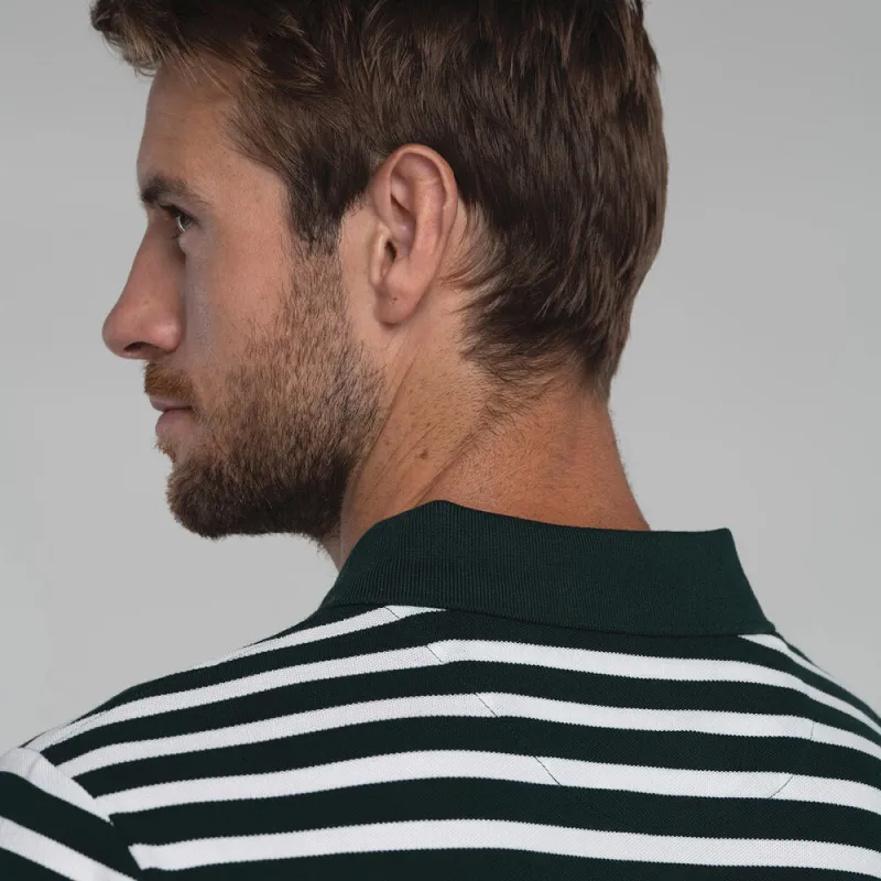 Schoffel Mens St Ives Polo Shirt Green Stripe-3